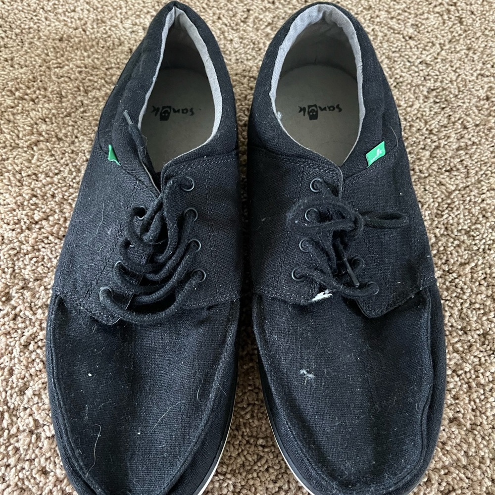 Sanuk Black Sneakers Casual Canvas